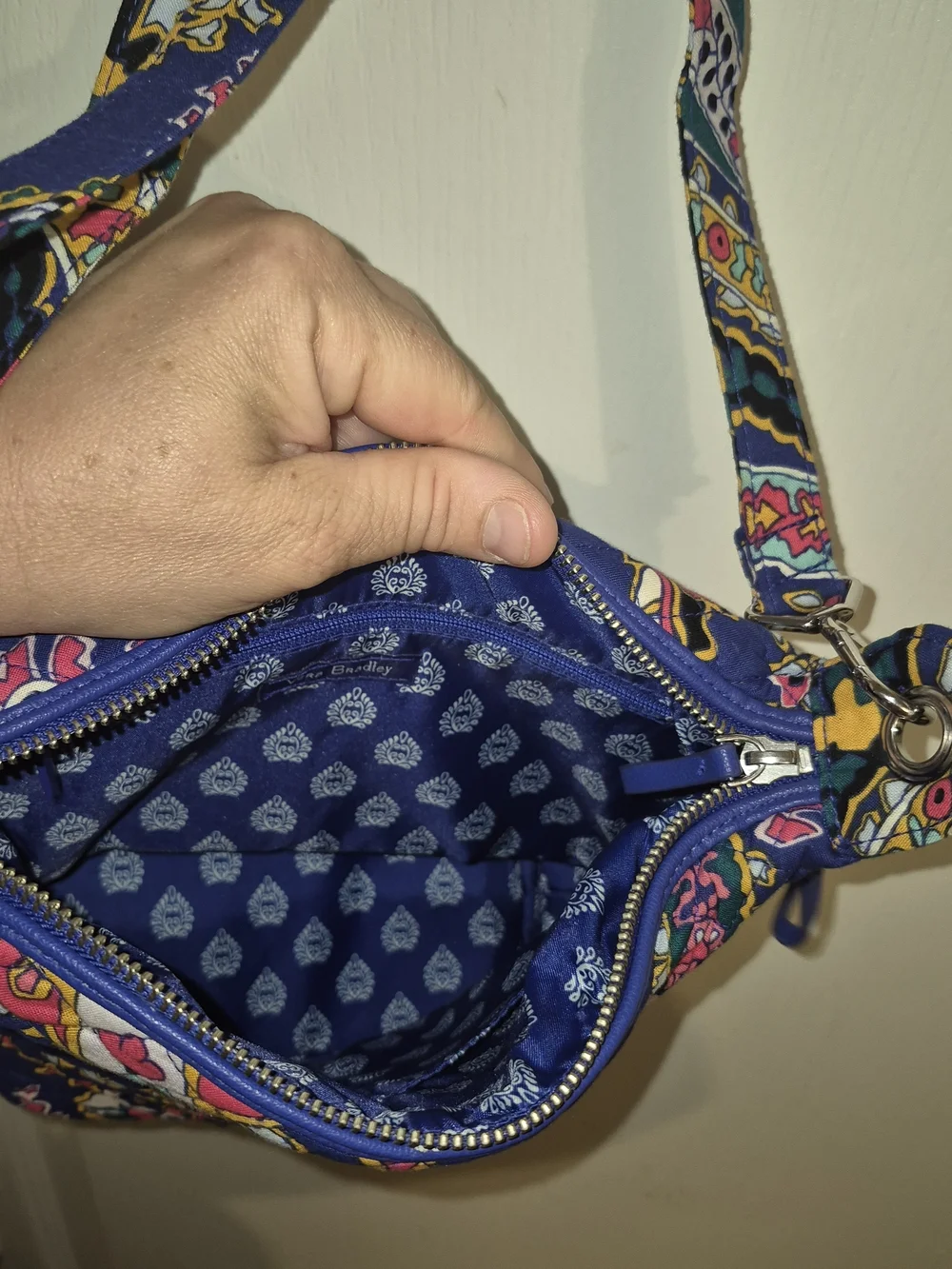 Vera Bradley Blue Floral Quilted Crossbody Bag